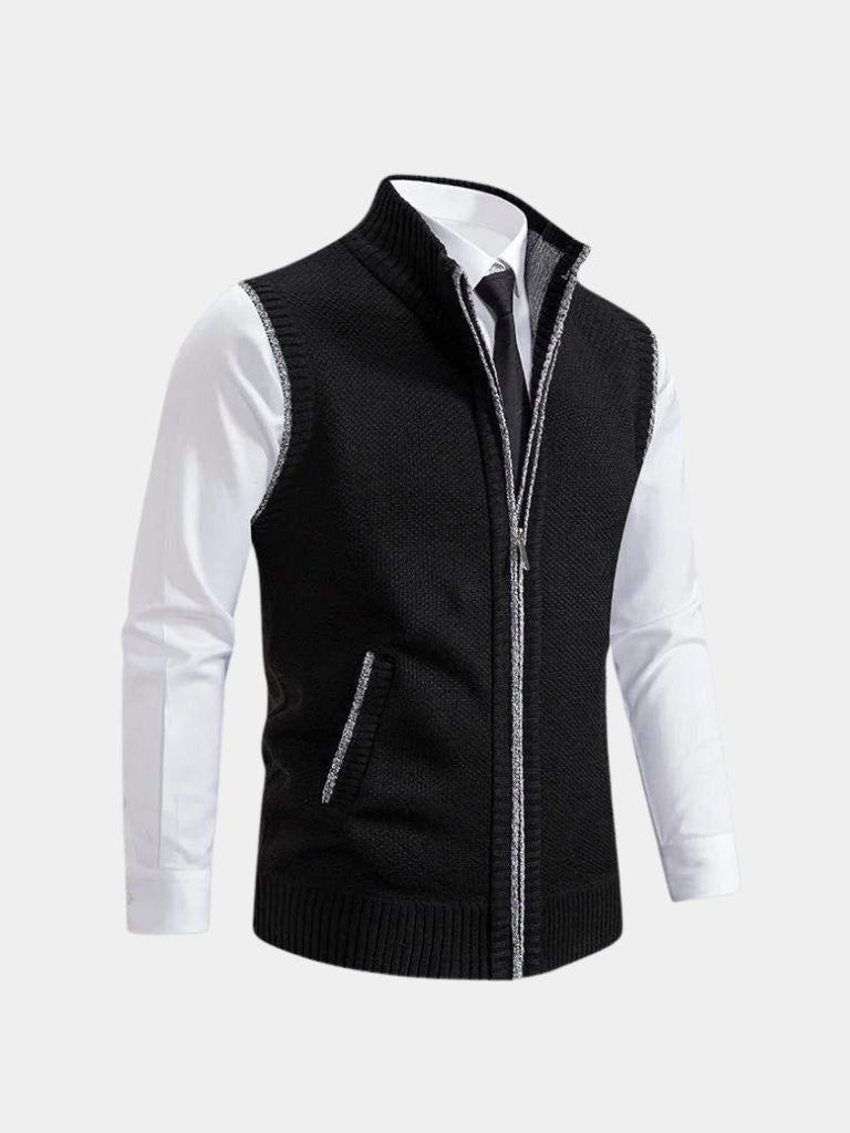 Men’s Knit Sweater – Elegant Full Zip Casual Everyday Knitwear